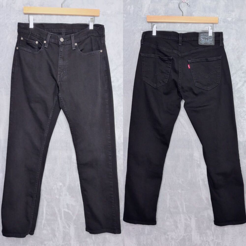 LEVI'S 559 Black Relaxed Straight Fit Jeans Men's 32x32 Classic Mid Rise Rock